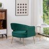 SEYNAR Modern Tufted Velvet Accent Chair with Wingback, Arms, and Metal Gold Legs for Living Room or Bedroom - 3 of 4