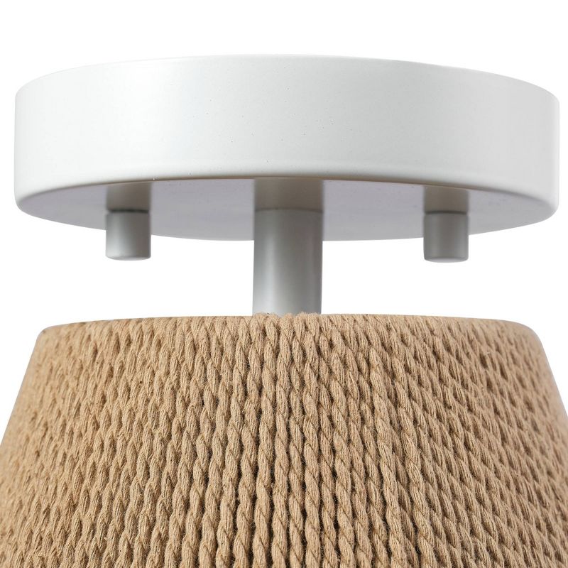 Grant 1-Light Matte White Flush Mount Ceiling Light with Twine Shade - Globe Electric, 3 of 13