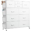10-Drawer Storage Dresser with Side Pockets & Hooks for Bedroom, Living Room, Hallway, Closet, PU Finish, Sturdy Metal Frame, White - 2 of 4