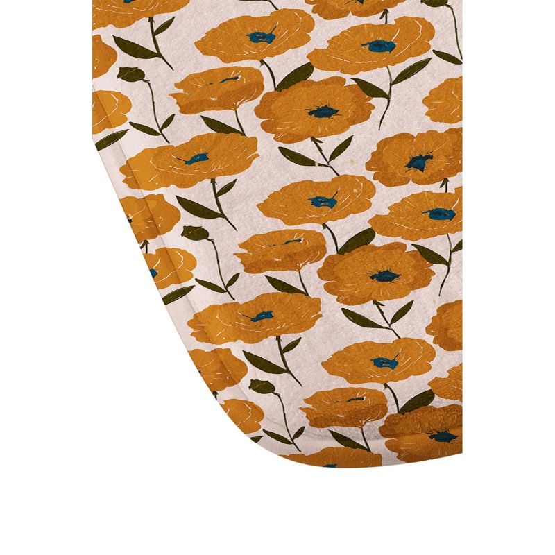 Alison Janssen Boho Poppies Memory Foam Bath Mat Orange - Deny Designs, 3 of 4
