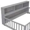 PAGED Double Floor Bed Twin Size Pine Bed Frame, Modern Sturdy Bed Frame with Guardrails and Opening for Bedroom, Easy Assembly - 4 of 4