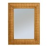 Storied Home Rectangle Wood Framed Wall Mirror with Rattan Detail, Brown - 3 of 4