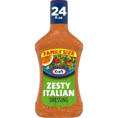 Kraft Zesty Italian Dressing Family Size, 24 fl oz Bottle, Pack of 4