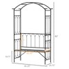Metal Trellis Arbor Arch for Climbing Plants with Garden Bench, Grow Grapes & Vines, Patio Decor & 2-Person Outdoor Steel Decorative Seating, 484 lbs - 3 of 4