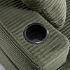 PAGED Upholstered Sofa Corduroy Chaise Lounge Sofa with Handrail Storage, Movable Ottoman, Cupholders for Living Room, Apartment - 4 of 4