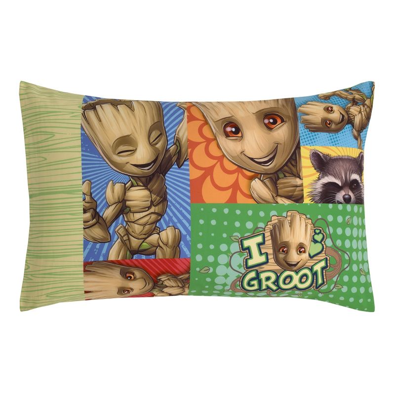 Marvel Guardians of the Galaxy I Am Groot Green and Blue 4 Piece Toddler Bed Set, 5 of 7