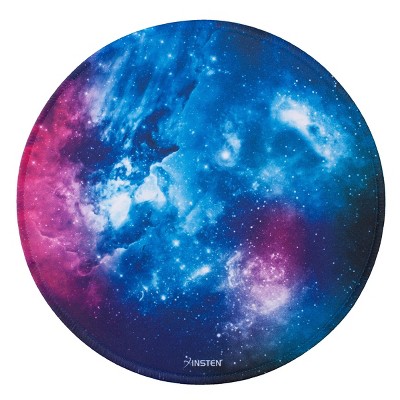 Insten Round Mouse Pad Galaxy Space Nebula Design, Stitched Edges, Non Slip Rubber Base, Smooth Surface Mat, (7.9" x 7.9")