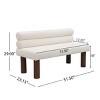 51.5'' Upholstered Dining Bench with Backrest,Boucle Entryway or Bedroom Bench with Wood Legs-Cuddlewood - 4 of 4