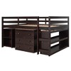 Whisen Low Study Loft Bed with Cabinet and Rolling Portable Desk - 3 of 4