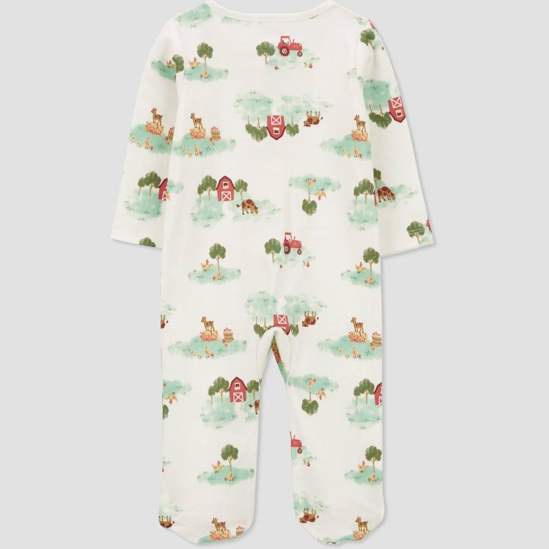 Carter's Just One You®️ Baby Creme Farm Footed Pajama - Orange, 2 of 5