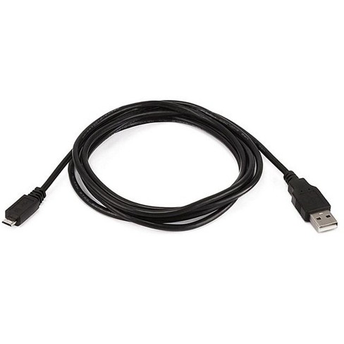 Micro USB 2.0 Cable, Black, Type A Male / Micro-B Male, 6 inch