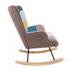 NicBex Accent Chair Rocking Chair Mid Century Modern Glider Rocking Chair with Patchwork Linen for Living Room, Bedroom - 4 of 4