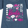 Girls' - Barbie - Valentine's Collage Graphic Short Sleeve Fleece Dress - 2 of 4