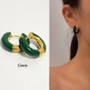 Anna-Kaci Women's Enamel Huggie Hoop Earrings - Small Hoops for Everyday Wear - 2 of 3