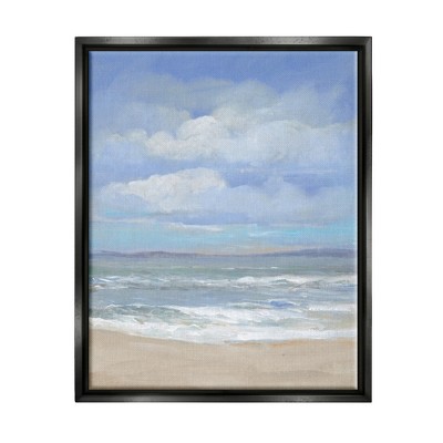 Stupell Industries Cloudy Ocean Bay Shoreline Framed Canvas