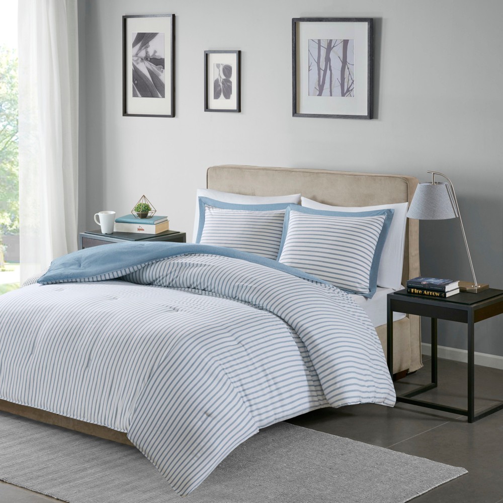 UPC 675716981877 product image for Blue Braydon Reversible Stripe Comforter Mini Set Twin | upcitemdb.com