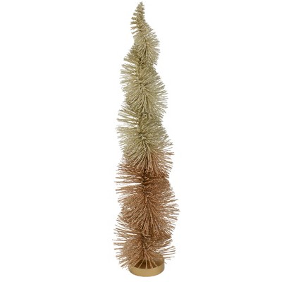 Northlight 18-Inch Gold Glittered Spiral Sisal Christmas Tree Tabletop Decoration