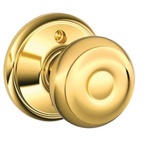 Schlage Georgian Bright Brass Dummy Knob Right or Left Handed - 1 of 1