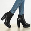 Allegra K Women's Round Toe Zipper Block Heel Chelsea Ankle Boots - 2 of 4