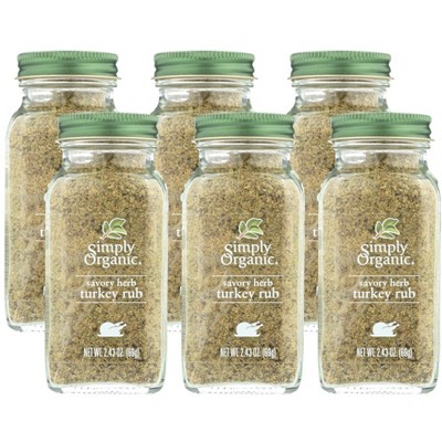 Simply Organic Savory Herb Turkey Rub - Case of 6/2.43 oz