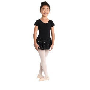 Girls Leotard Dress Danz N Motion 293 Madeline Sparkle Skirt Short SLeeve - 1 of 4
