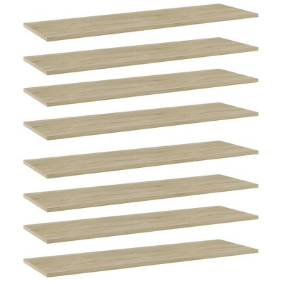 vidaXL Bookshelf Boards 8 pcs Sonoma Oak 39.4 in.x11.8 in.x0.6 in. Engineered Wood