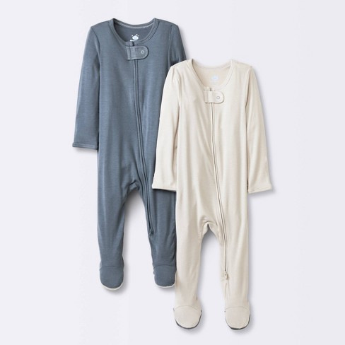 Loungeable Maternity fleece pajamas with half zip in gray cloud