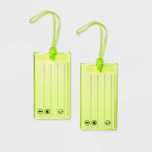 Green store luggage tags