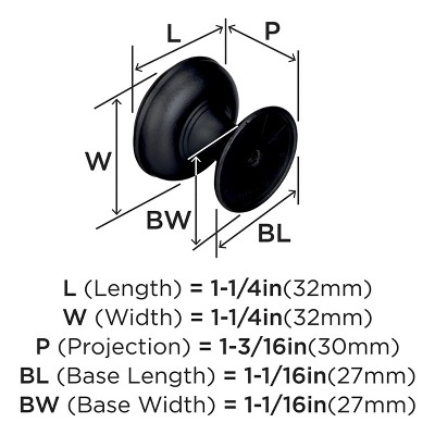 Industrial Black Bronze Round Cabinet Knob with Mounting Hardware