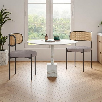 Infurnic Accent Chairs, Modern Upholstered Chairs Set with Sturdy Legs, for Kitchen and Dining Room, 2PCS, Gray, 20.5"*20.5"*30"