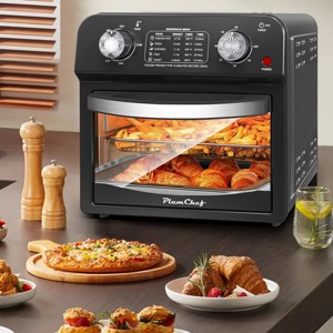 FONTOI 7-In-1 Convection Toaster Oven with 5 Pre-Set Menus, 12.5 QT Bake Grill Bread Toaster Kitchen, Stainless Steel, Black 12.13"* 11.81"*12.32" - 1 of 4