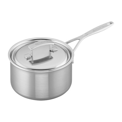 KitchenAid 5-Ply Clad Polished Stainless Steel Saucepan with Lid, 3 Quart