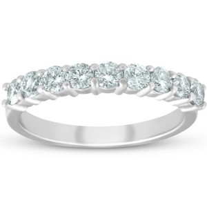 Pompeii3 Platinum 1/2ct Diamond Wedding Ring Womens Half Eternity Ring - 1 of 4