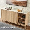 SinCiDo 60" Modern Fluted Dresser w/Sliding Doors & 4 Drawers, Faux Marble Top, Curved Profile Design for Bedroom, Living Room - 4 of 4