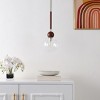 Roxora 7" Height Adjustable Pendant - PND4182 - Dark Walnut/Nickel - Safavieh - 2 of 4