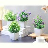 Aoibox 4 Pack Small Artificial Plants with Flowers, Indoor Faux Plants for Home Decor, Farmhouse, Desk, Bathroom, Spring Floral Centerpieces - 4 of 4