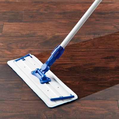 Blue Microfiber Reusable Flat Mop Pads 16.5 in - 10 Pack
