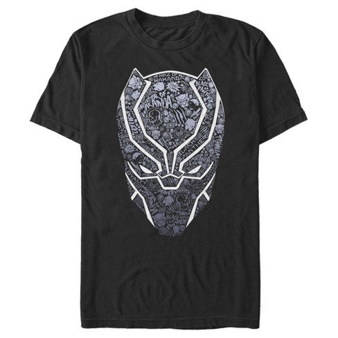 Men s Marvel Black Panther Icon Mask T Shirt Black Large