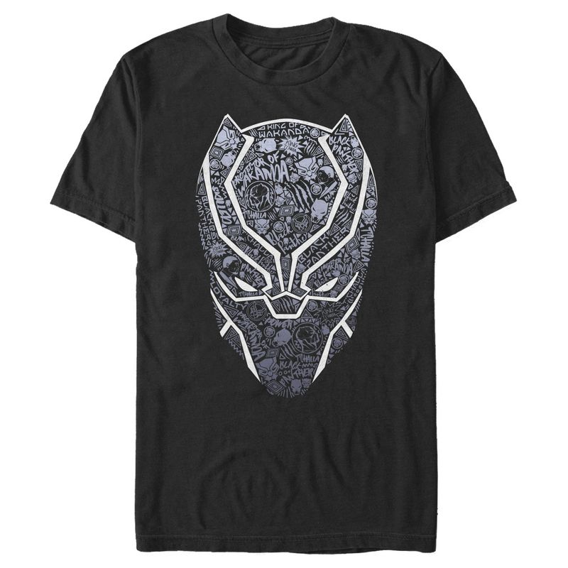 Men's Marvel Black Panther Icon Mask T-Shirt, 1 of 5