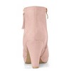 Allegra K Women's Round Toe Side Zip Low Platform Chunky Heel Ankle Booties - 3 of 4