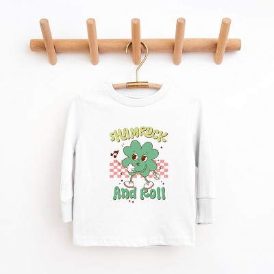 The Juniper Shop Shamrock And Roll Toddler Long Sleeve Tee