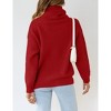 Womens Pullover Turtleneck Sweater Ribbed Knit Sweater Long Sleeve Chunky Sweater Loose Fit Knitwear Pullover Jumper Tops - 2 of 4