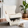 Okak Modern Velvet Upholstered Lounge Chair Pet Friendly Sofa with Cat Hole,Novelty Leisure Chair for Living Rooms,Relaxation Areas - 3 of 4
