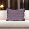 HomeRoots 14" X 20" Purple and White Striped Cotton Throw Pillow With Fringe - 2 of 4