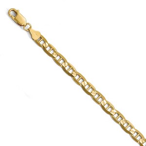 Black Bow Jewelry 6.25mm 14k Yellow Gold Concave Anchor Chain Bracelet - 1 of 4