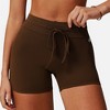 Anna-Kaci Active Women's High Waist Athletic Shorts with Adjustable Drawstring - 2 of 4