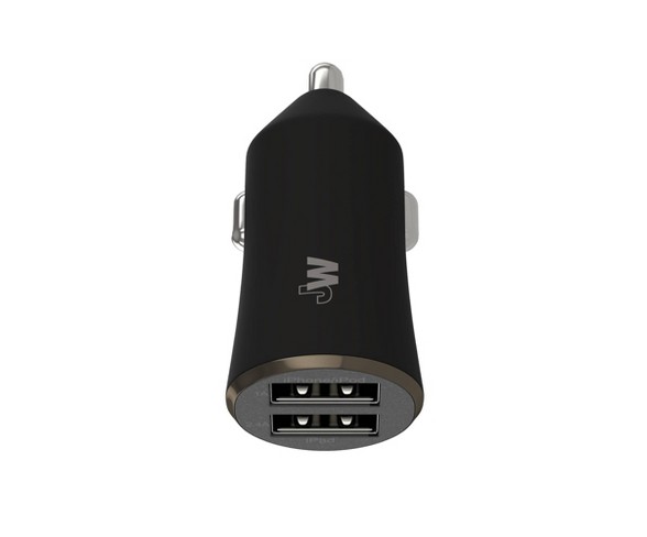 Just Wireless 2-Port 2.4A USB Car Charger - Black