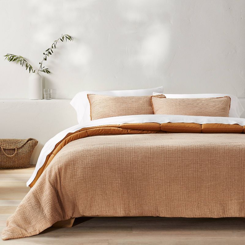 Textured Chambray Cotton Comforter & Sham Set - Casaluna™, 2 of 15