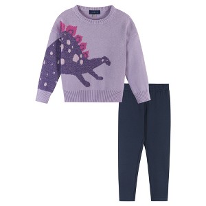 Andy & Evan  Kids  Girls Dino Sweater Set - 1 of 4