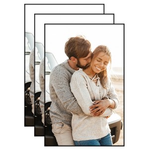 Americanflat Front Loading Picture Frame Set - Perfect for Photos and Wall Decor - Black - 3 Pack - 1 of 4